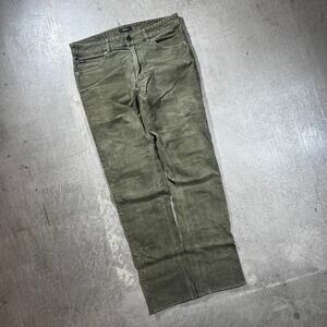 RVCA Daggers Fit Corduroy Pants Olive Green Size 32 Slim Straight